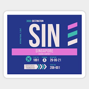 Singapore (SIN) Airport Code Baggage Tag Magnet